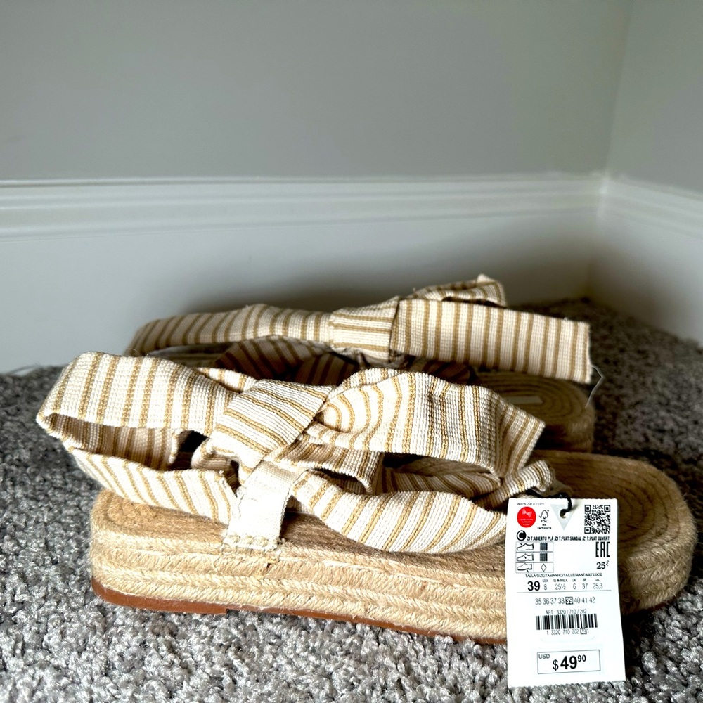 Zara jute fabric sandals